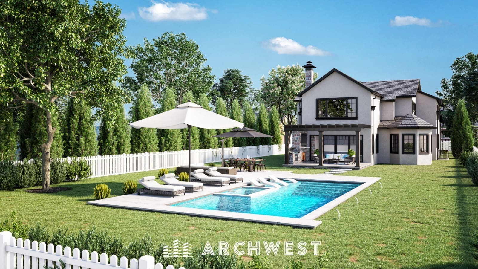 39. 3D Render of a Contemporary House, New Jersey, USA